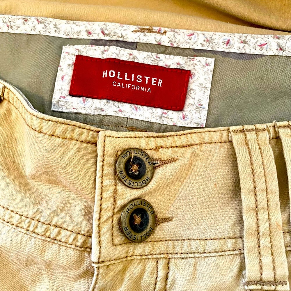 Hollister America Cargo Khaki Shorts Size 7 - Picture 4 of 6